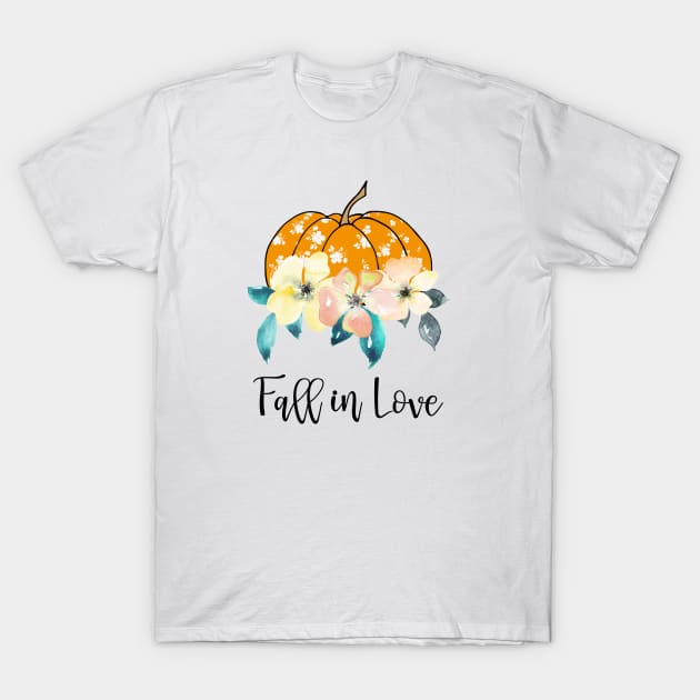 Fall in love pumpkin T-Shirt by Anines Atelier
